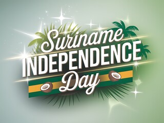 Suriname Independence Day Celebration with Palm Trees and Coconuts