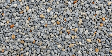 Panoramic grey granite gravel background for mixing concrete