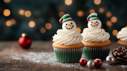 Festive snowman cupcakes for holiday celebrations