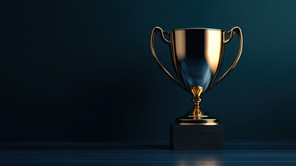 Shining gold trophy symbolizing achievement and success