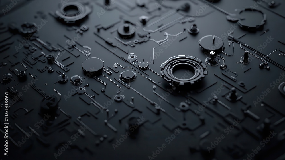 Leinwandbilder abstract technology design featuring circuit patterns and components