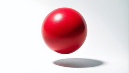 Floating Red Ball Silhouette on White Background - Minimalist Art Photography