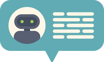 Chatbot icon is sending a message, representing communication with ai
