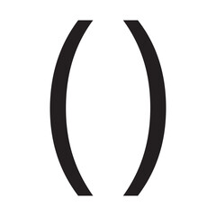 Black parentheses sign symbol icon