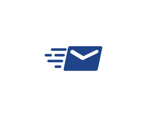 fast mail delivery logo blue color white background