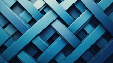 Abstract Blue Geometric Design with Intersecting Lines