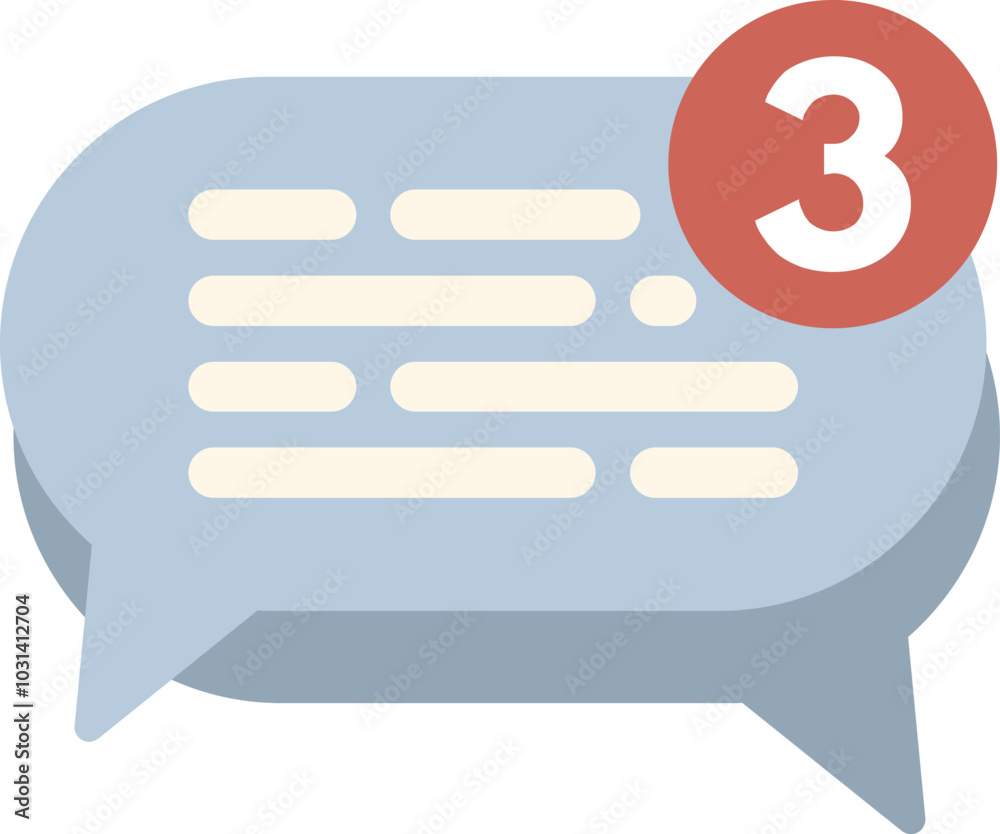 Poster speech bubble is showing three new messages waiting to be read
