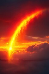 Fototapeta premium Dramatic Sunset Sky with Light Beam.