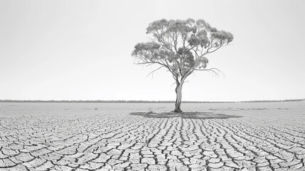 Panoramic view of a dry desert landscape