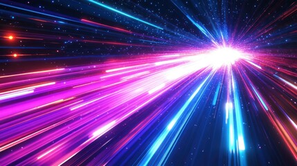 Fototapeta premium Background Abstract light lines futuristic speed movement effect, AI generated image