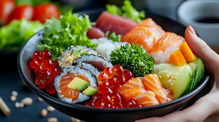 Aspiring chefs learning how to properly prepare sushi dishes during an educational cooking class session