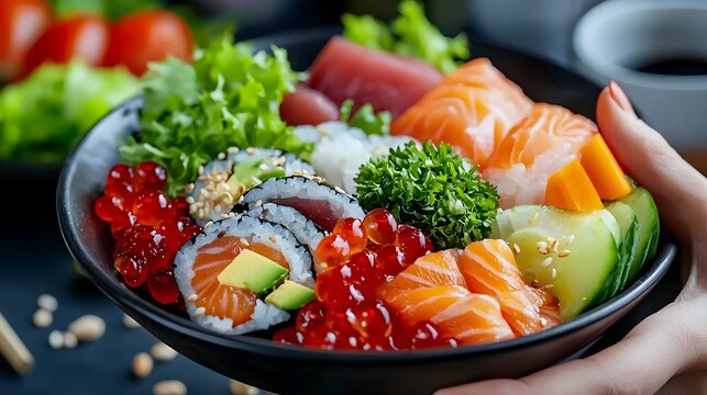 Aspiring chefs learning how to properly prepare sushi dishes during an educational cooking class session
