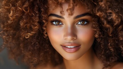 Split image of natural curls before and after deep conditioning with honey, highlighting frizz control and enhanced curl pattern, Realistic Photography, Soft Background