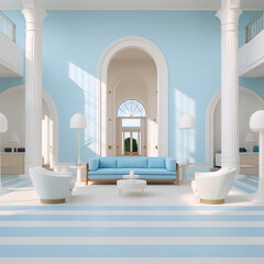 Interior of a hotel in Mediterranean riviera