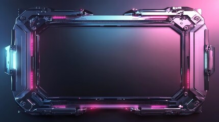 Obraz premium Futuristic Sci Fi Frame with Neon Lights