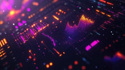 Fototapeta premium Colorful Data Visualization with Digital Elements