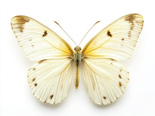 Fototapeta premium A delicate butterfly with detailed wings, isolated on a white background