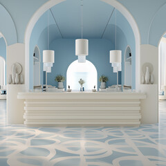 Interior of a hotel in Mediterranean riviera