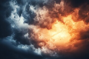 Dramatic Sky with Dark and Light Clouds.