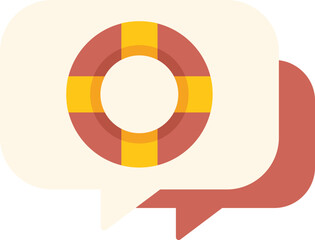 Obraz premium Two speech bubbles with lifebuoy inside, representing emergency support and help during crisis