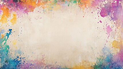 Fototapeta premium Vibrant paint splatters abstract art, a colorful and textured background