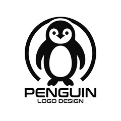 Naklejka premium Penguin Vector Logo Design