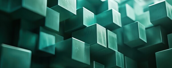 Obraz premium Abstract Teal Cubes
