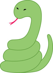 Naklejka premium Green Snake Zodiac Animals cartoon icon.