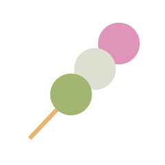 Colorful Japanese three colour dango dumplings.