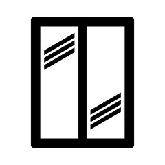 Reflective window glass silhouette icon. Vector.