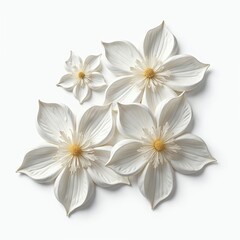 3d classic mural wallpaper white and golden flowers in light background with pearls