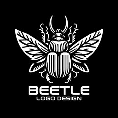Stag Beetle Vector Logo Design