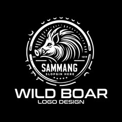 Wild Boar Vector Logo Design