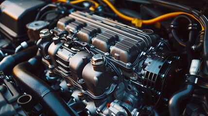 Obraz premium Close Up Photo of a Car Engine