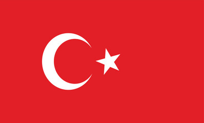 Türkiye (Turkey) Flag Vector Design Stock Illustration