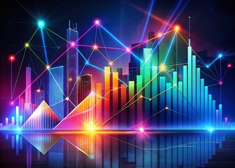 Fototapeta premium Geometric Infographic Elements for Marketing and Web Design - Long Exposure Visuals