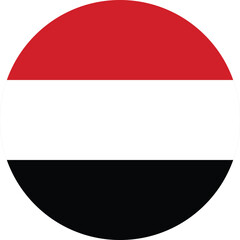 Circular flag of Yemen  Country vector design and illustration , Digital flag with flat design