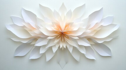Obraz premium Delicate paper flower design, elegant craftsmanship on a white background.