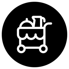 Fototapeta premium Editable food trolley, room service, food cart vector icon. Part of a big icon set family. Perfect for web and app interfaces, presentations, infographics, etc