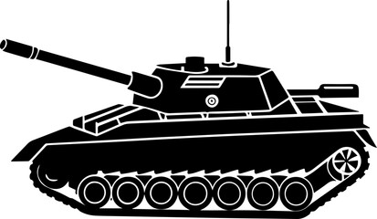 military tank silhouette vector illustration