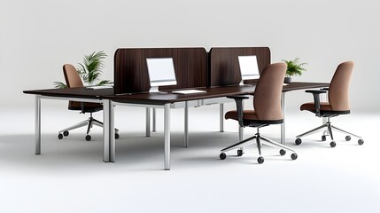 Streamlined Modern Office Workstation for Collaborative Productivity