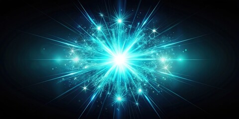 Fototapeta premium Wide-angle shot of a spark in dark cyan and orange