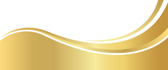 gold gradient for banner, golden wavy shape, gold wave curve on white background, golden wave corner shape for banner, stripes ribbon golden graphic, striped gold radient luxury