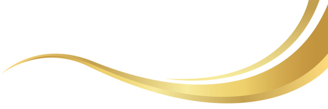 gold wave curve, golden wave corner shape for element, stripes ribbon golden graphic, striped gold