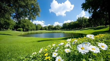 Anglers Casting Their Lines in a Serene Lake Embraced by Verdant Foliage and Towering Trees Creating a Peaceful Outdoor Getaway Scene