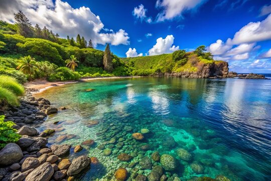 Gravel Beach at Honolua Bay - A Snorkeling Paradise in Maui's Scenic Landscape