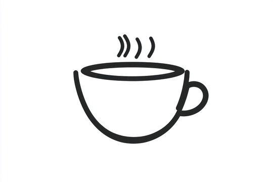 black and white coffee cup with steam clip art preview
