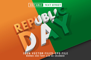 Republic Day 3d Text - Editable Text Effect