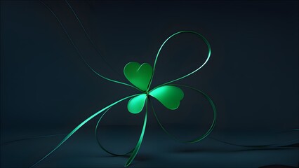 A 3D abstract image of a lucky four leaf clover forming a stylish and modern design.