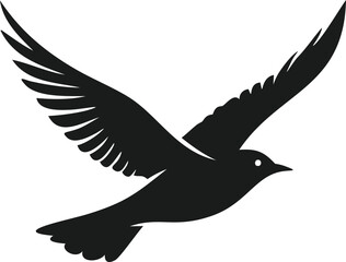 Silhouette of a bird flying free